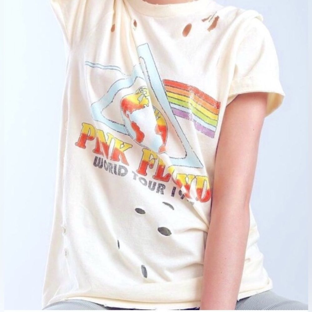 Pink Floyd Cream Graphic Ripped Tee Size Large Band tee
